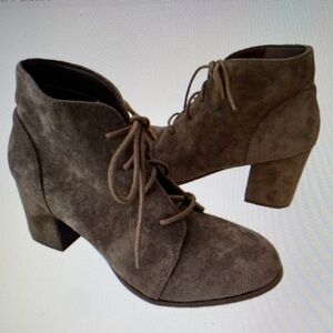 Madden Girl Taupe Suede Ankle Booties
